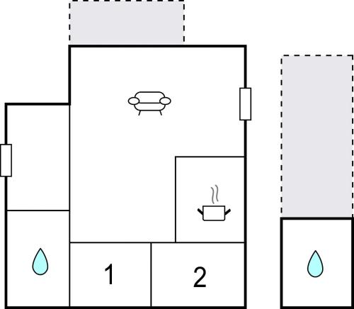 a block diagram of a toilet with the number two at Cozy Home In Slagelse With Wifi in Slagelse
