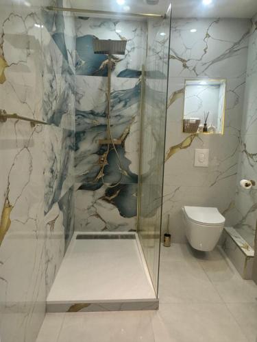 une salle de bain avec douche et toilettes dans l'établissement By cité de la gastronomie, à Dijon