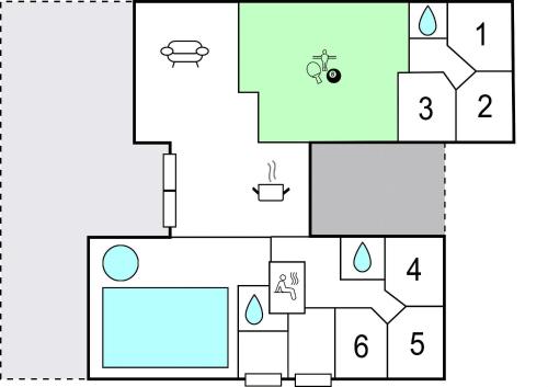 a block diagram of a house at Awesome Home In Sydals With Kitchen in Høruphav