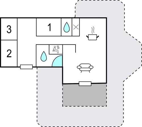 a plan of a bathroom with a toilet at Holiday Home Skovvej Thyholm Xii in Thyholm