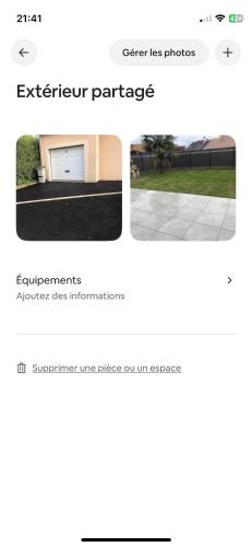 une capture d'écran des paramètres externes d'un garage dans l'établissement Maison 24h du Mans, à Saint-Gervais en-Belin