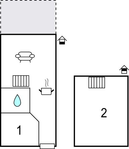 a diagram of a bathroom with two toilets at Cozy Home In Nørre Nebel With Wifi in Nørre Nebel