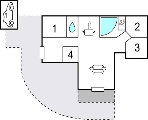 a block diagram of a house at Four-Bedroom Holiday Home In Dronningmolle in Dronningmølle