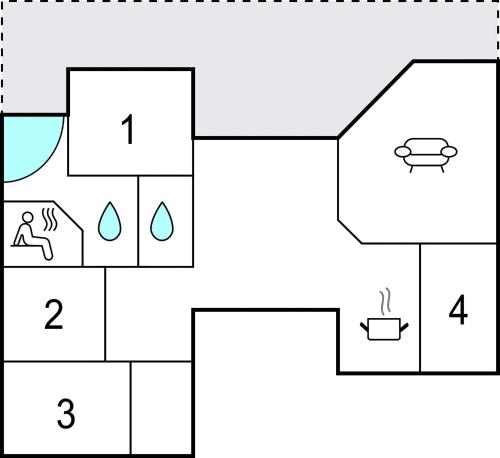a block diagram of a house at Nice Home In Samsø With Kitchen in Nordby