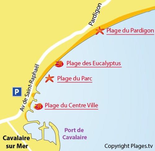 une carte de la place des épigallips dans l'établissement Studio vue mer en centre ville à 150 m de la plage, à Cavalaire-sur-Mer