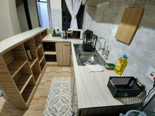 ThikaにあるIplus Penthouse, Ngoingwa Estate, Thikaのシンクとカウンタートップのあるキッチン
