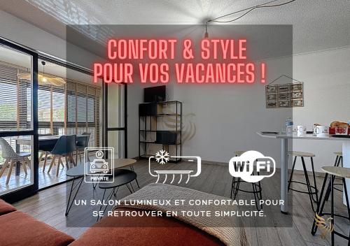 Studio Escale Argentière 4 pers Terrasse Clim Wifi Parking Capitalchic service Fréjus