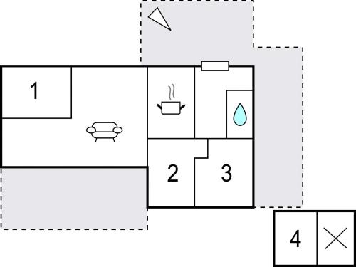 a block diagram of a house at Amazing Home In Nykøbing Sj With Wifi in Bøsserup