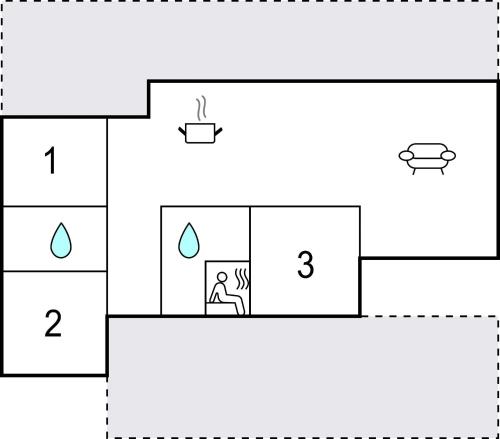 a block diagram of a house with a person in the middle at Stunning Home In Samsø With Sauna in Ballen