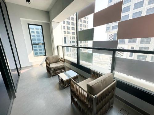 Posezení v ubytování Pixel Studio withBalcony Lake View Free Parking 1405