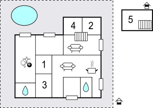 a black and white drawing of a house at 4 Bedroom Lovely Home In Knebel in Knebel
