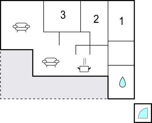 a diagram of a block with a line graph at Three-Bedroom Holiday Home In Juelsminde in Juelsminde
