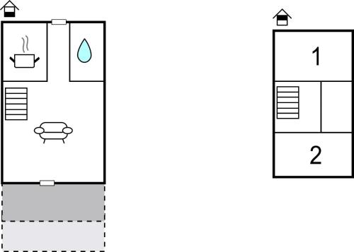 a block diagram of a house with two different views at Two-Bedroom Apartment In Knebel in Knebel