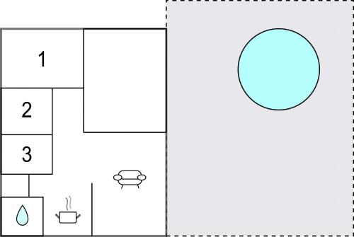 an image of a coordinate grid with a blue circle at Beautiful Home In Løgstrup in Løgstrup