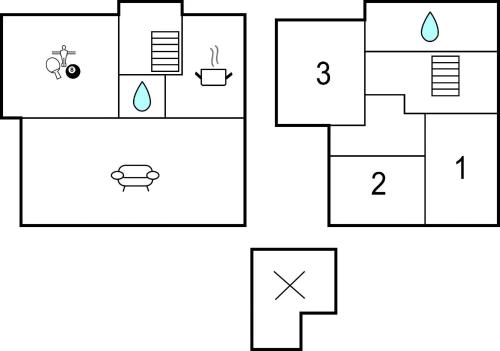 a block diagram of a bathroom with four different symbols at Stunning Home In Tranekær With Wifi in Tranekær