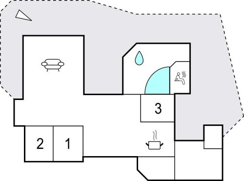 an illustration of a block diagram of a house at Lærken in Vejers Strand