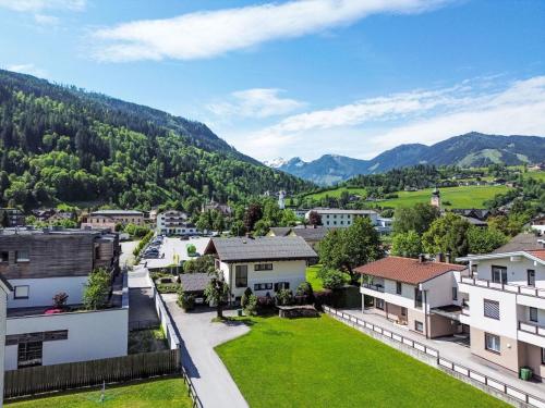 a view of a village with mountains in the background at Holiday Home Haus Sophie by Interhome in Schladming