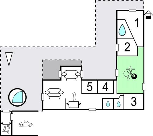 a floor plan of a bathroom at Five-Bedroom Holiday Home In Rudkobing in Spodsbjerg