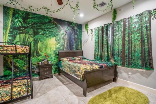 Ένα ή περισσότερα κρεβάτια σε δωμάτιο στο Spacious Luxe Stay , Near DT, MedCtr & NRG, New