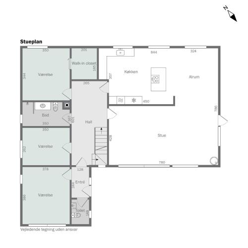 a floor plan of a house at Modern Holiday Home With Sea View In Tejn in Sandkås