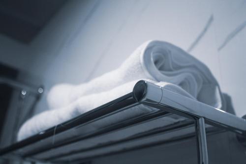 a pile of snow sitting on top of a metal rack at Kunhar Hotel RiverSide Block in Nārān