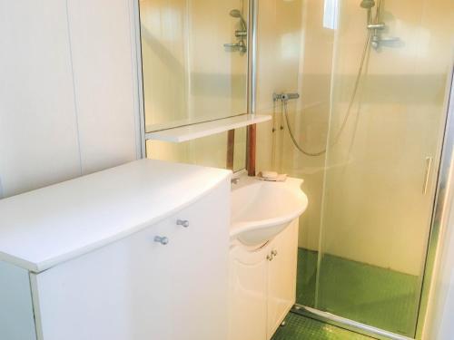 ブロワにあるGite Médicis Bloisのバスルーム(シャワー、洗面台、トイレ付)