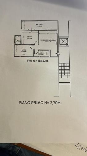 a drawing of a floor plan of a building at La Casa di Lore & Leo in Alghero