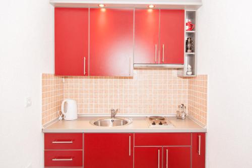 Kuchyň nebo kuchyňský kout v ubytování Apartments Bramado