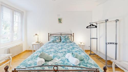 Postel nebo postele na pokoji v ubytování Le Bel Ouvillais - Proche Plage & Chemins Rando