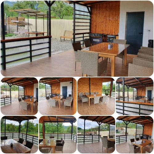 a collage of four pictures of a house at LiAn House in Corbeni