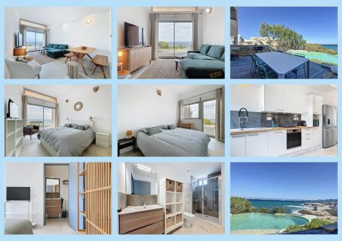 un collage de photos d'une chambre d'hôtel dans l'établissement Maison Unique - Piscine au dessus de la mer - Les Frères de la Loc', à Marseille
