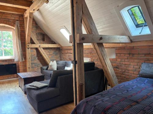 Istumisnurk majutusasutuses Ferienwohnung Domaene Kermen