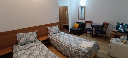 TV a/nebo společenská místnost v ubytování Matev Hotel