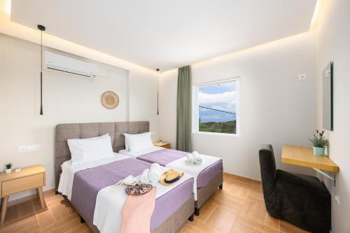 Katil atau katil-katil dalam bilik di Villa Ioanna Agios Stephanos