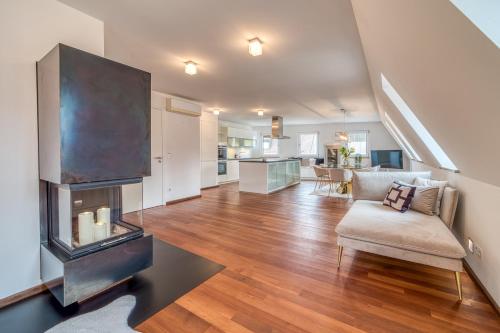 Η κουζίνα ή μικρή κουζίνα στο Luxury Penthouse in the center