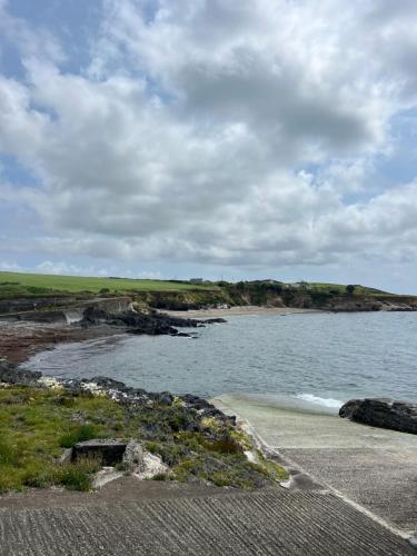 a view of a body of water with a beach at Seaview Retreat & Sauna at An Acre By The Sea in Clonakilty