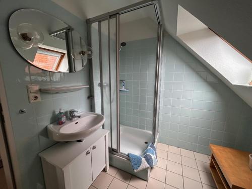 Koupelna v ubytování Ferienhaus Auszeit