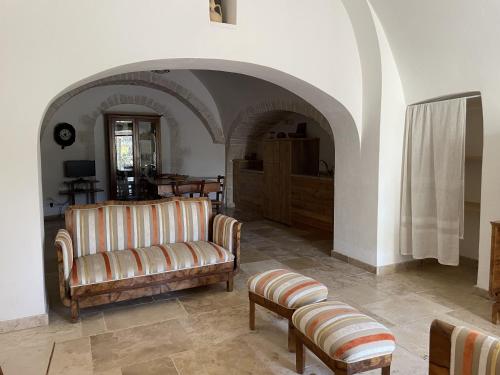a living room with two chairs and a couch at Agriturismo Antonelli Piangevino in Monopoli