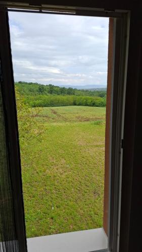 a view of a field of grass from a window at Maki Village near Siemens in Bukorovac