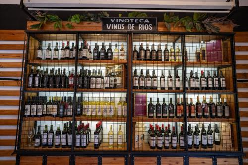 a display of bottles of wine in a store at Complejo Turistico Open Club in Paraná