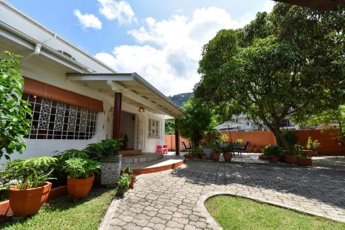 Κήπος έξω από το Jessies Guest House Seychelles
