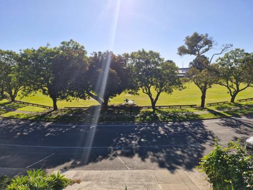 a view of a park with trees and a field at Ahuriri On The Park in Napier