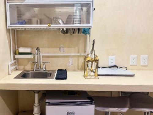a kitchen counter top with a sink and a counter top at Stella by Türk in Chetumal