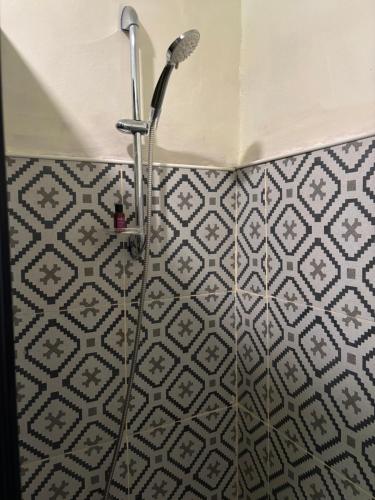 a shower with a shower head in a bathroom at JLB Resort and Tours,Mango Rooms in Valdez