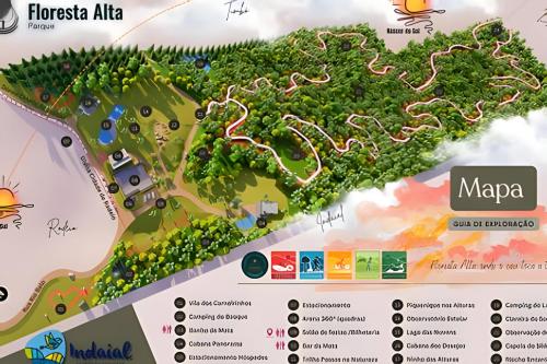 a map of the magic island resort and spa at Acampamento do Bosque in Rodeio