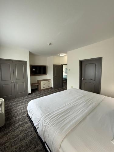 a bedroom with a large white bed in a room at La Quinta by Wyndham Searcy in Searcy