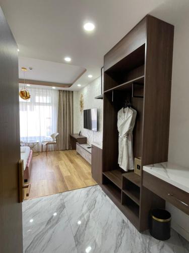a living room with a room with a room at Numt Guren Resort in Ulaanbaatar