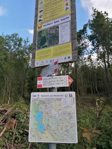 a sign with a map on top of it at Antica Quercia Apartment in Avigliana