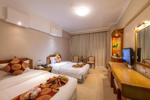 TV a/nebo společenská místnost v ubytování Yichang Three Gorges Project Hotel