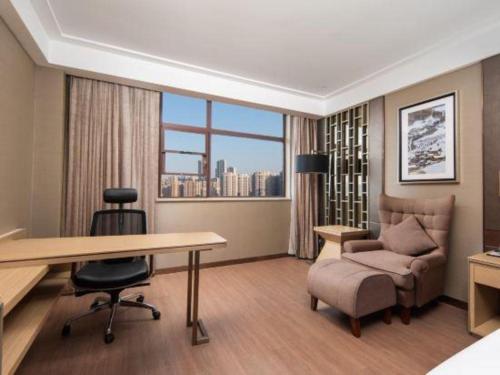 Posezení v ubytování Echeng Hotel Wuhan Optics Valley Square Yangjiawan Metro Station